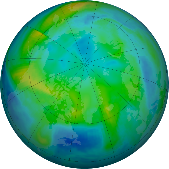 Arctic ozone map for 03 November 1999